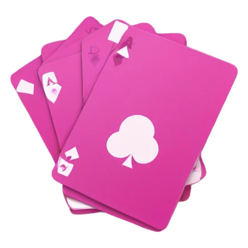 Pink deck of cards with glitter   sticker
