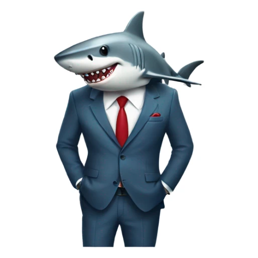 shark in a suit with sunglasses  sticker