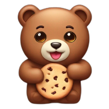 Osito de peluche comiendo galleta de chocolate  sticker