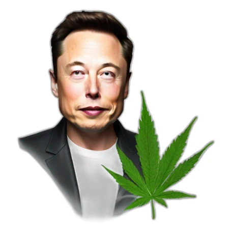 elon musk smoke cannabis sticker