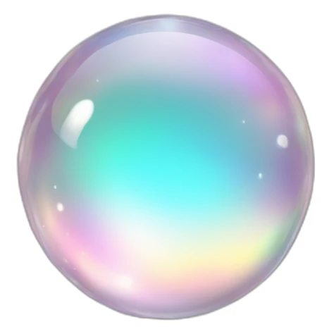 Sparkly glossy Pastel white iridescent glass crystal orb sticker