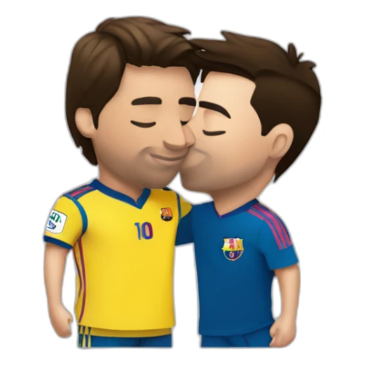 lionel messi kissing cristiano ronaldo no nsfw sticker