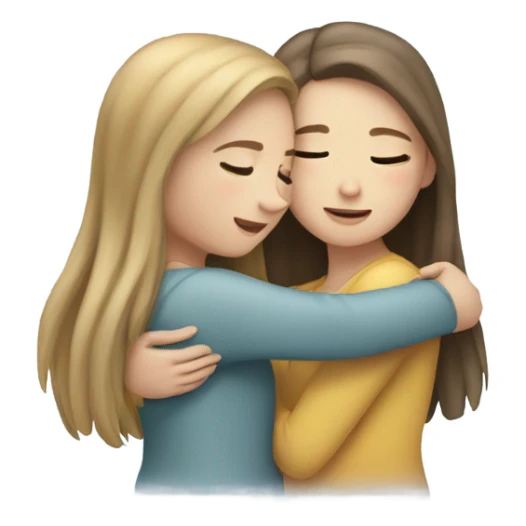 hug-two-girls both fair and long hair sticker