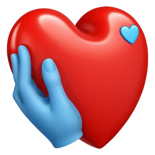 The letter I inside a hand-shaped heart. sticker