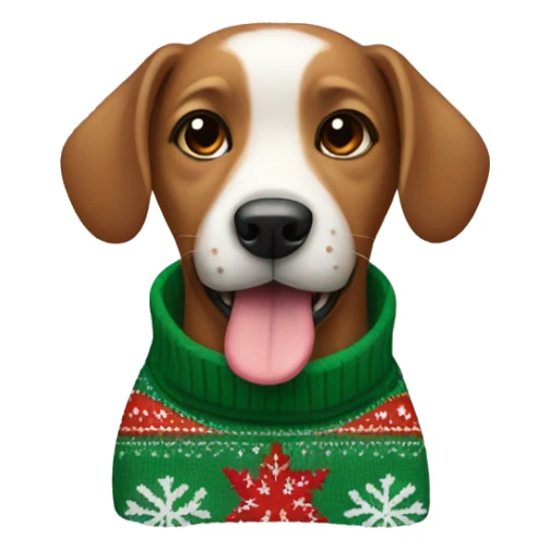 Dog with Christmas sweater om sticker