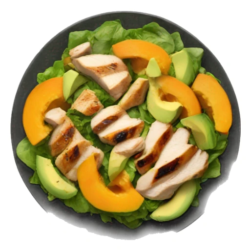 Salad with grilled chicken and avocado papaya sticker