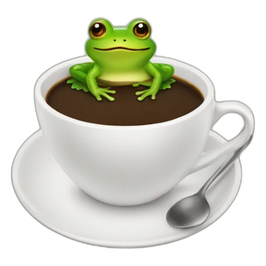 Frog in a cup of coffee sticker