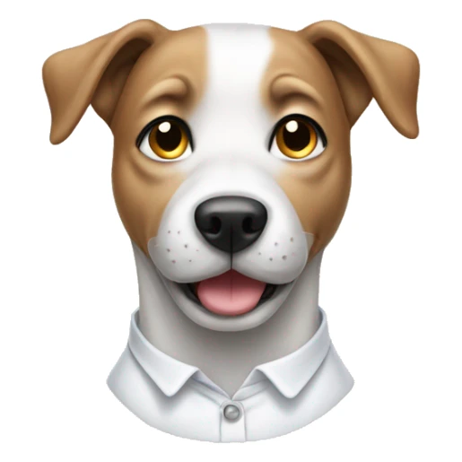 dog with wearing a white shirt sticker