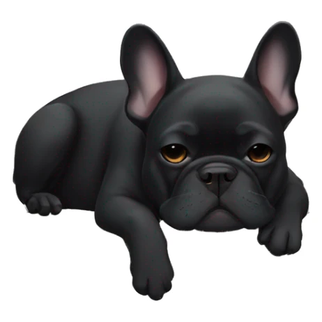 An all-Black French bulldog napping sticker