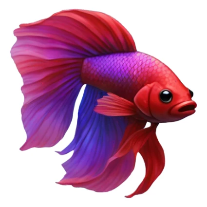 mostly red betta fish, with hints of blue and purple  sticker