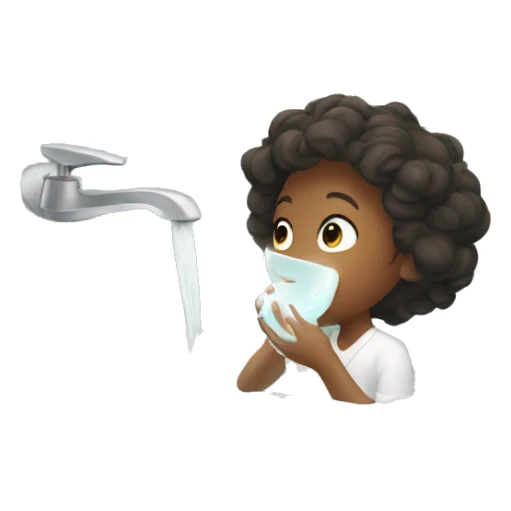 Person doing skincare at sink sticker