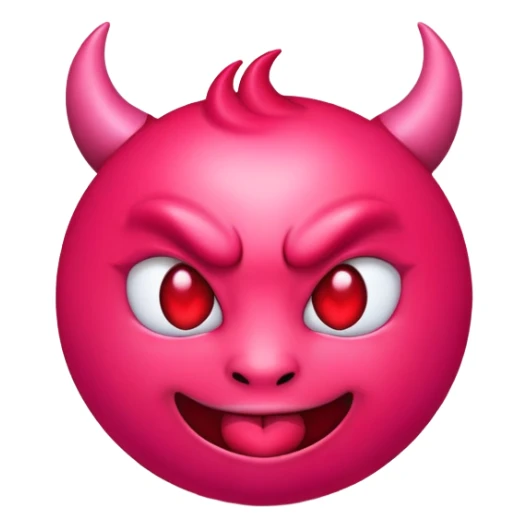 Demon emoji mixed with kissing heart emoji sticker