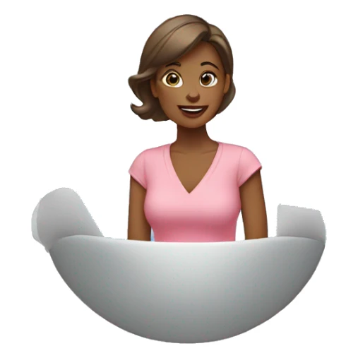 a woman announcing new arrivals sticker