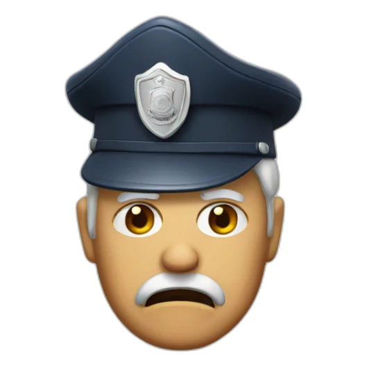 old person with police cap a bit angry sticker