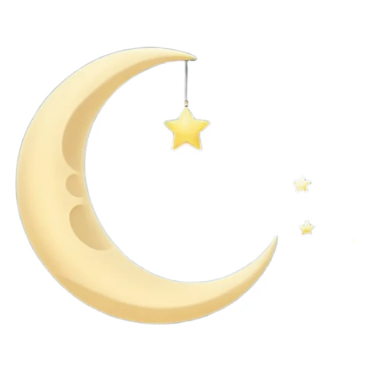 "Peaceful crescent moon in the night sky with soft glow, no people" sticker