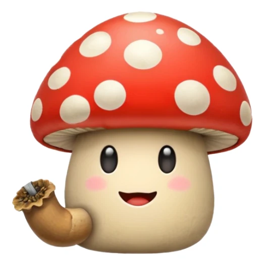 Happy mushroom smoking sticker