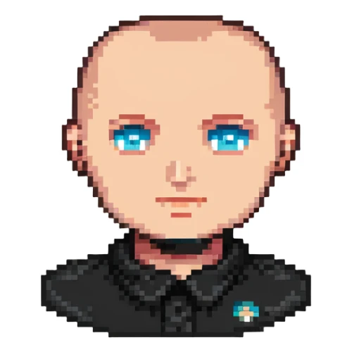 character with oval-shaped head with flat top sticker