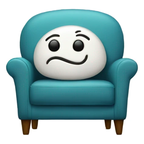 smiley face sitting in cozy chair sticker