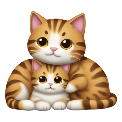 Cuddling tabby cats on Valentine’s Day  sticker
