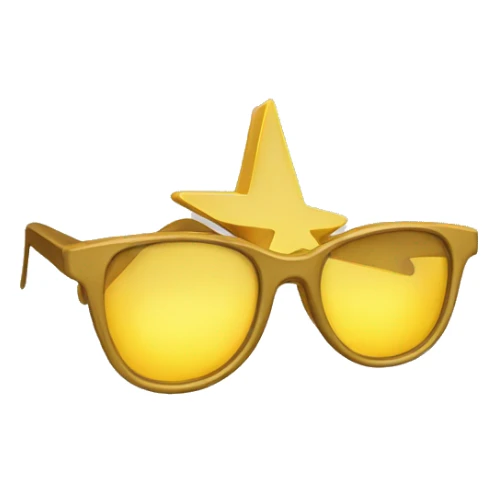 yellow glasses in the form of a star
 sticker