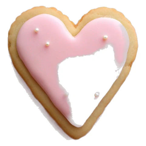 Heart shaped sugar cookie with baby pink icing with white pearl sprinkles  sticker