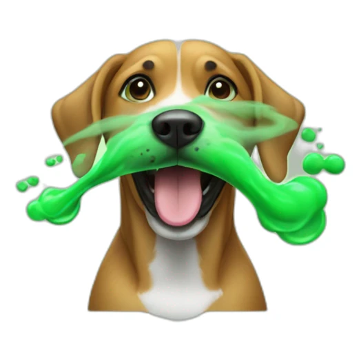 dog with green smoke out of mouth bad breath sticker