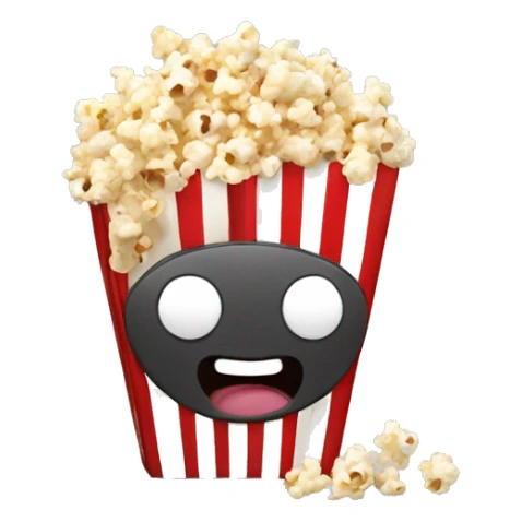 Popcorn with film icon sticker