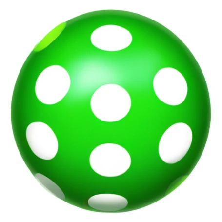 Neon green ball with round, evenly spaced holes sticker