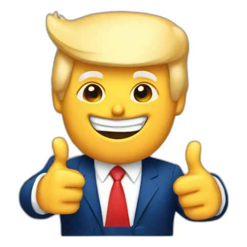 Donald Trump smiling with both thumbs up sticker