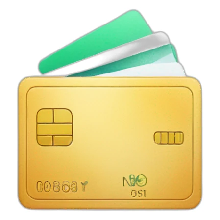 Create emoji: Credit/debit card indicating "No cards yet" for a clear and friendly interface.  sticker