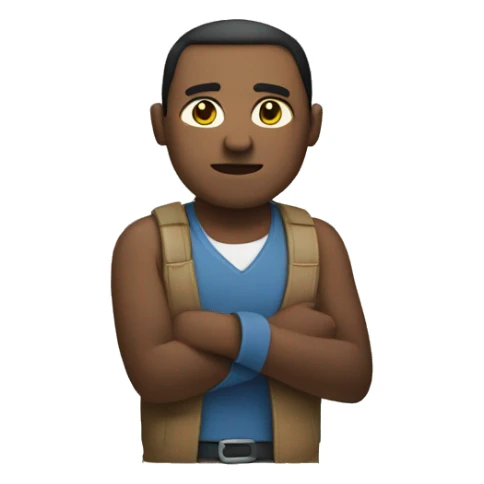 Man standing strong, holding a W sticker