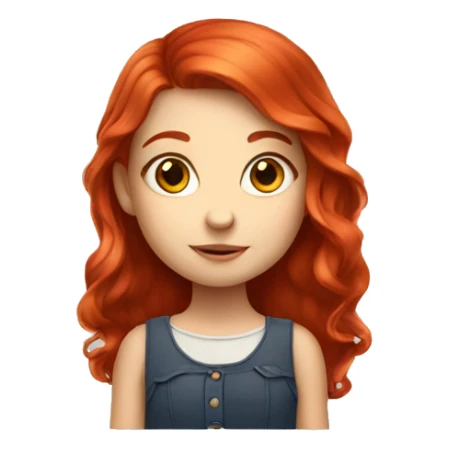 Small pretty girl with red hair sticker