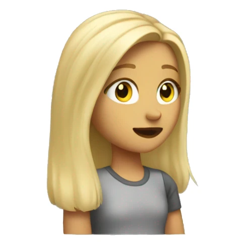 Girl with blonde hair looking out a window  sticker