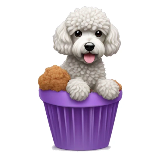 a brigadeiro with a poodle on top, on the lilac background sticker