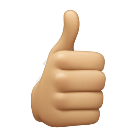 the thumbs up emoji but the thumb is bent forwards sticker