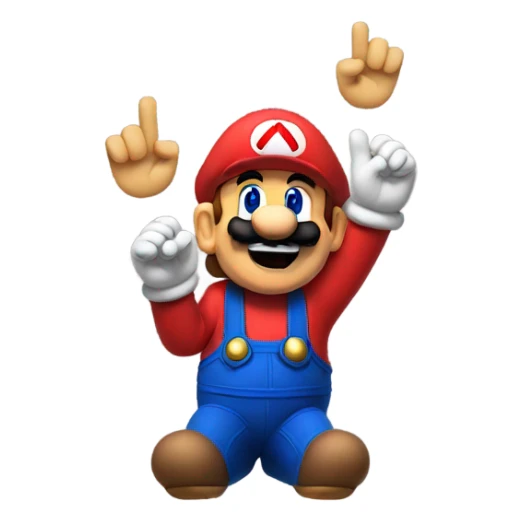 Mario holding up peace signs  sticker