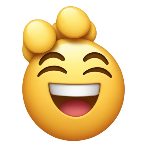 Blush emoji sticking middle finger up sticker