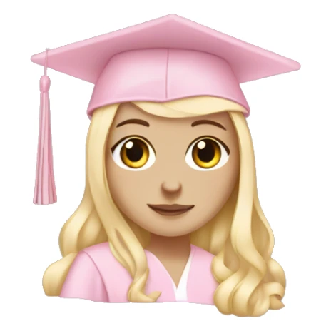 White Girl wearing baby pink graduation gown sticker