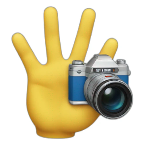 A finger in swedens colors holding a camera sticker