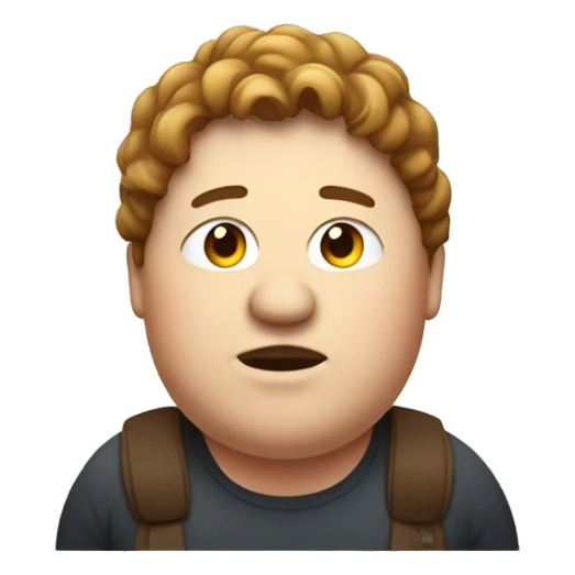 Fat person with brown mullet sticker