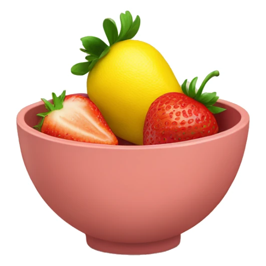 Strawberry and lemon in a bowl sticker