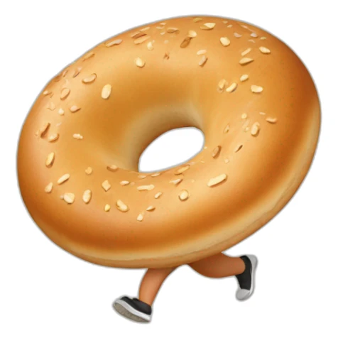 running bagel sticker