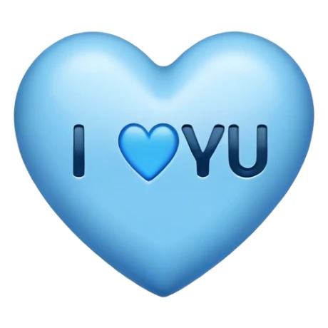 Blue heart with the words I Love You Ry in the middle  sticker