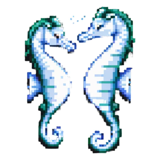 White seahorse, ocean creature sticker