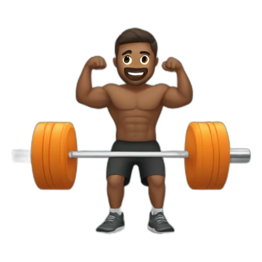 man working out in gym with music sticker