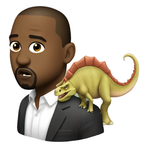 kanye west on a dinosaur  sticker