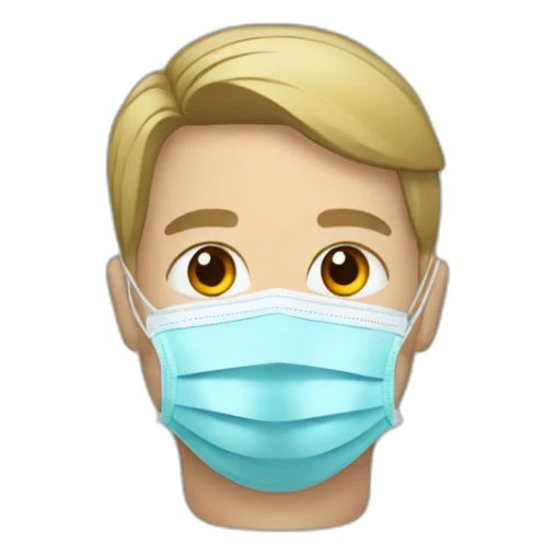 a military Headshot in a Medical masks sticker