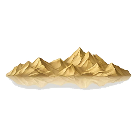 Elegant Drawing of mountains in Gold frame  sticker