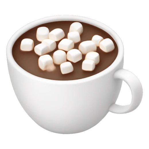 White mug of hot chocolate with marshmallows  sticker