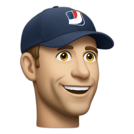 Macron avec une casquette Nike buvant une bière sticker